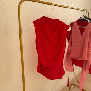 Elegant Red Sleeveless Top